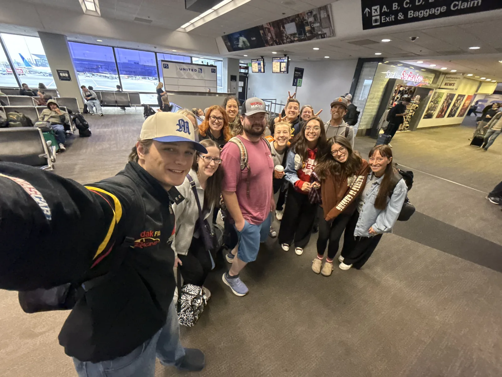 The Sun City team at the airport, headed to Tokyo
